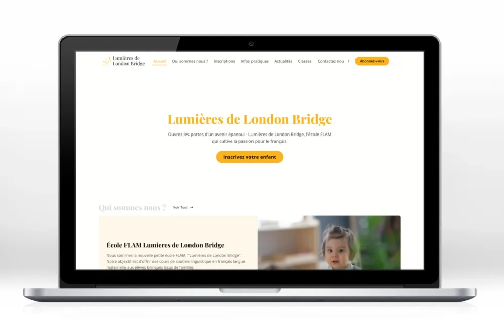 Screenshot of the website ecole-flam-londonbridge.com